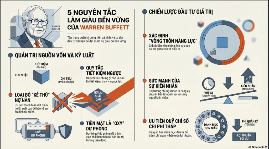 5 nguyên tắc làm giàu bền vững của Warren&nbsp;Buffett